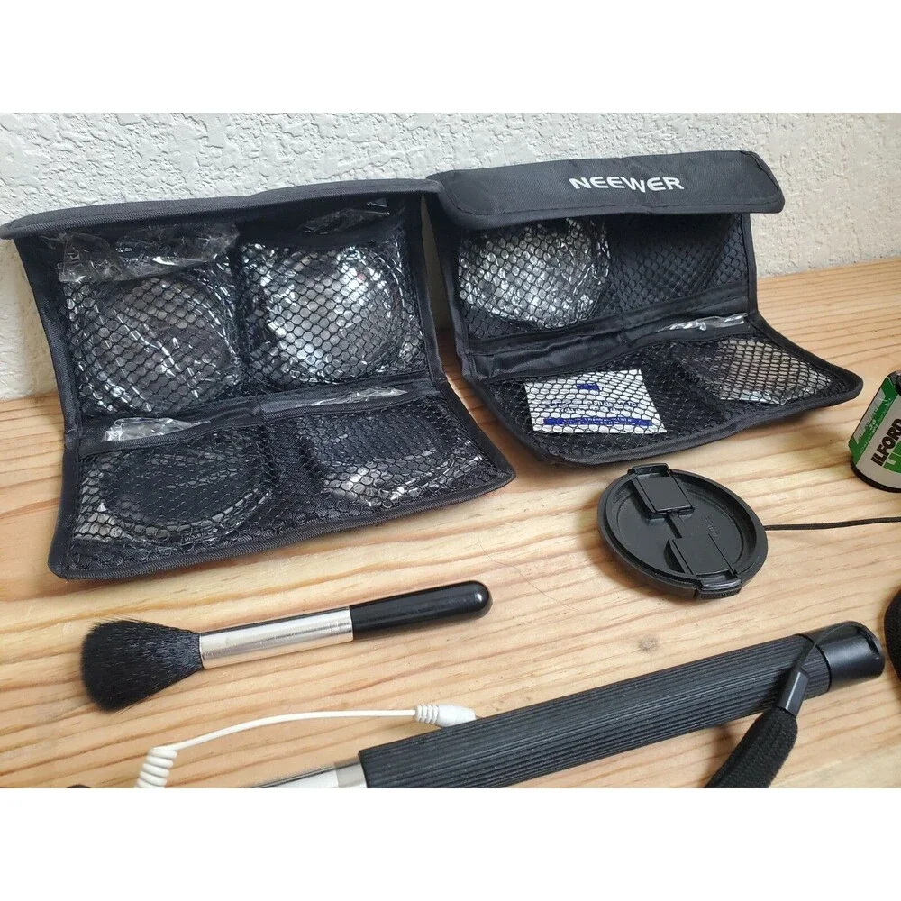 Neewer Camera Accessories Set Lot Filters  Selfie Stick Film Brush Lens Cap